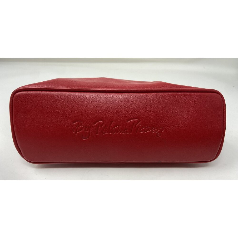 Paloma Picasso Bag Red Genuine Soft Leather Gold Chain & Logo Made In Italy - Picture 3 of 5